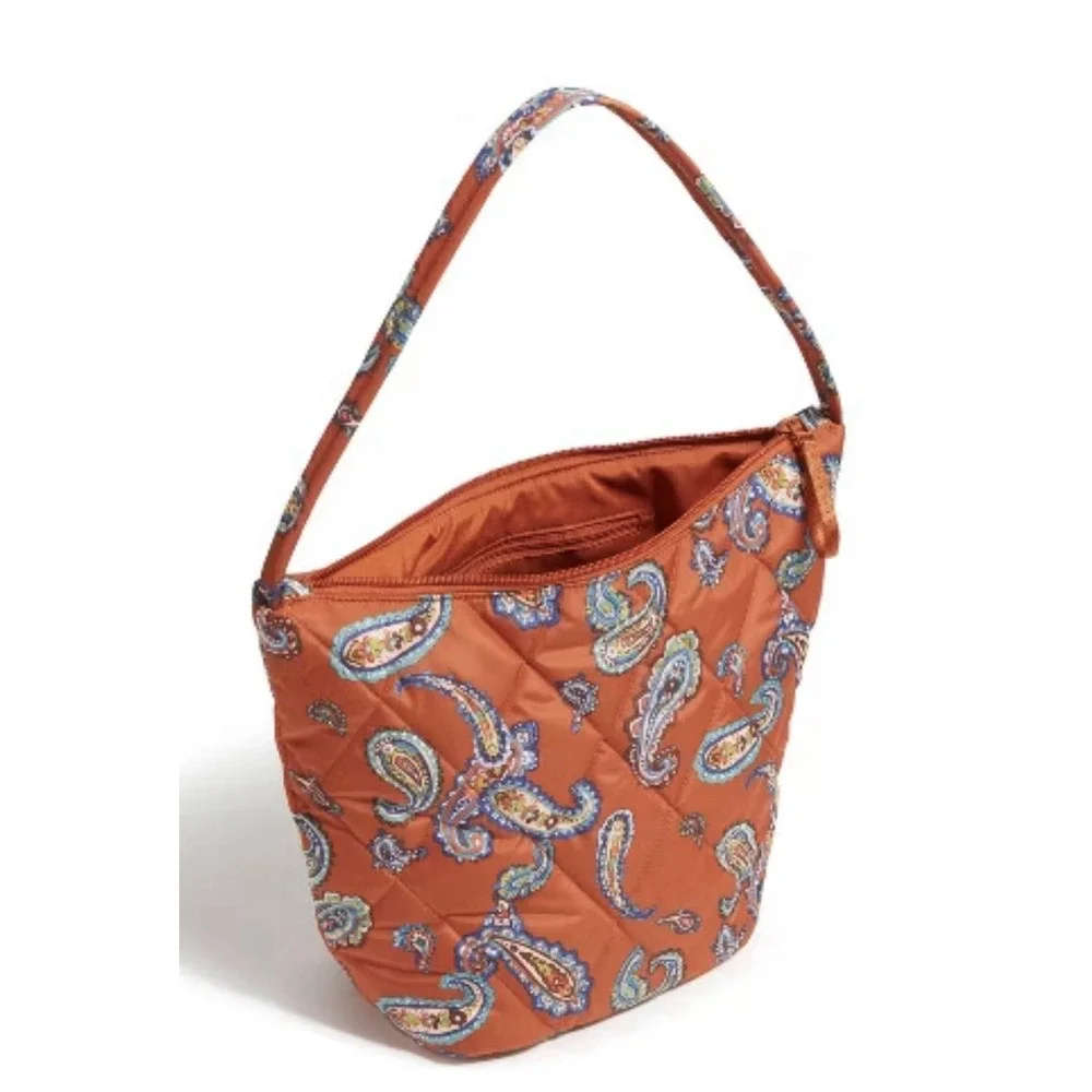 Vera Bradley Women's Outlet Ultralight Slouchy Bucket Shoulder Bag Manor Paisley